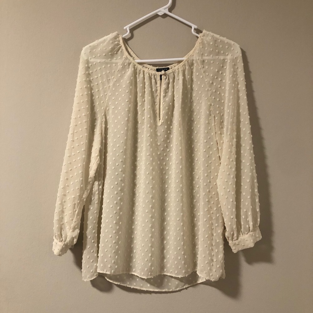 Sheer cream blouse